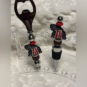 Alabama Crimson Tide Bottle Opener and Stopper Set - Red and Gray
